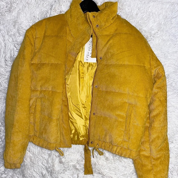 Jackets & Blazers - Mustard Puffer Coat